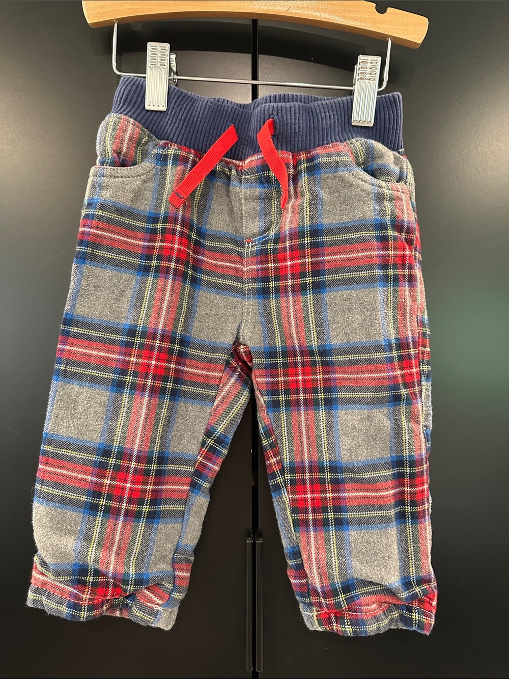Boden Lined Plaid Flannel Jogger Pants with Drawstring